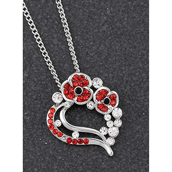 Necklace Elegant Poppy Heart